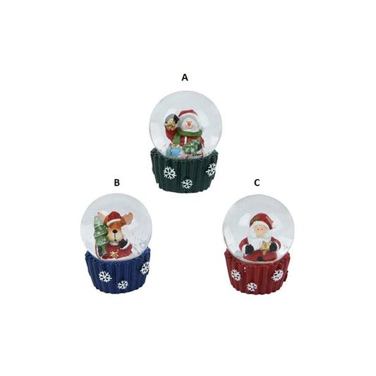 Mini Santa Snowman Reindeer Snow Globe