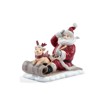 Santa With Pig On Sled