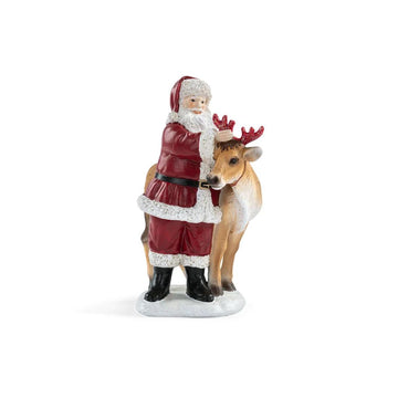 Santa With Cow Reindeer