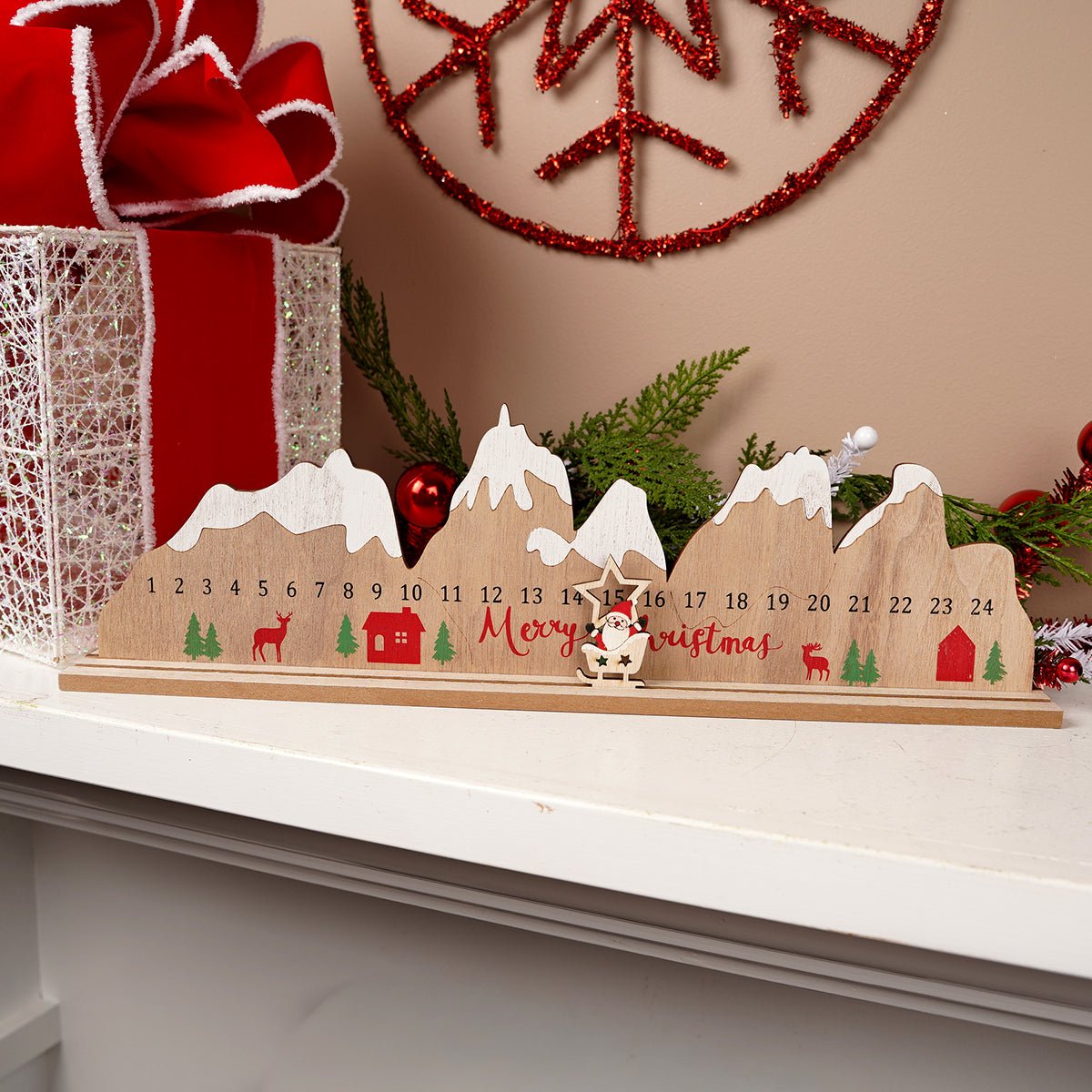 Santa Sleigh Mountain Advent Calendar - Christmas Place