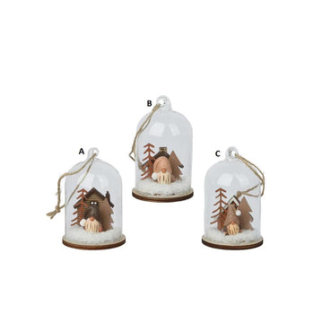 Gnome In Glass Cloche Ornament