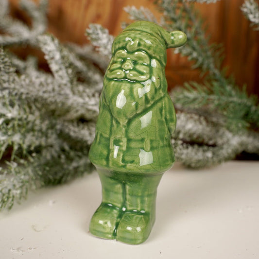 Green Santa Figure Hands behind back- Christmas Place
