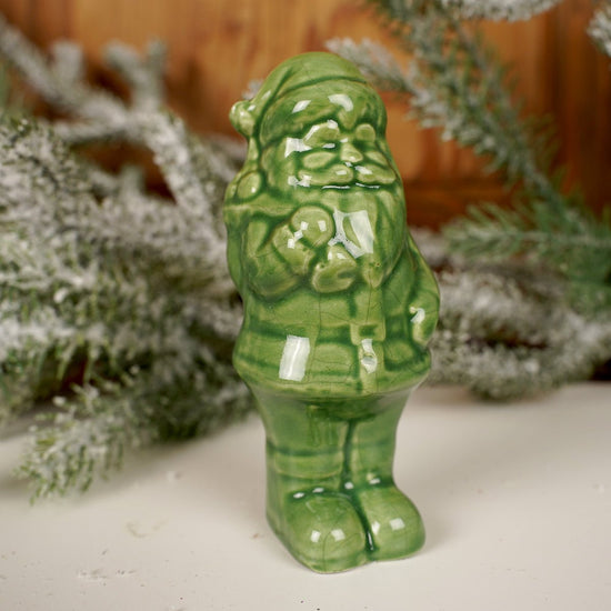 Green Santa figure with bag - Christmas Place