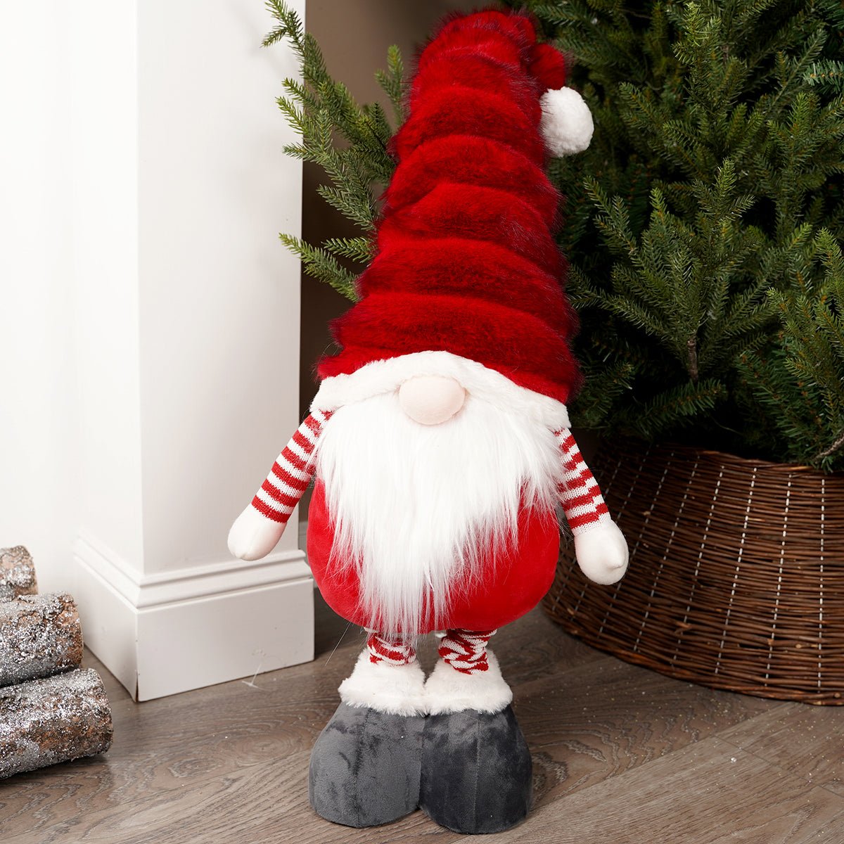 Red White Long Legged Christmas Gnome - Christmas Place