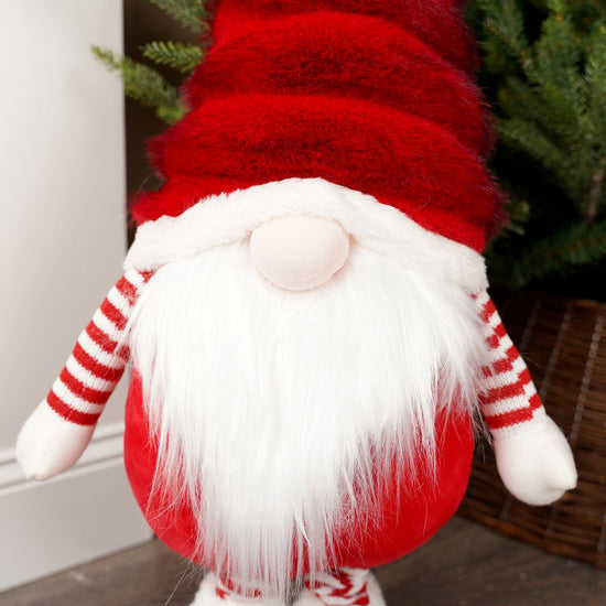 Christmas Decorations Red White Long Legged Christmas Gnome - Christmas Place