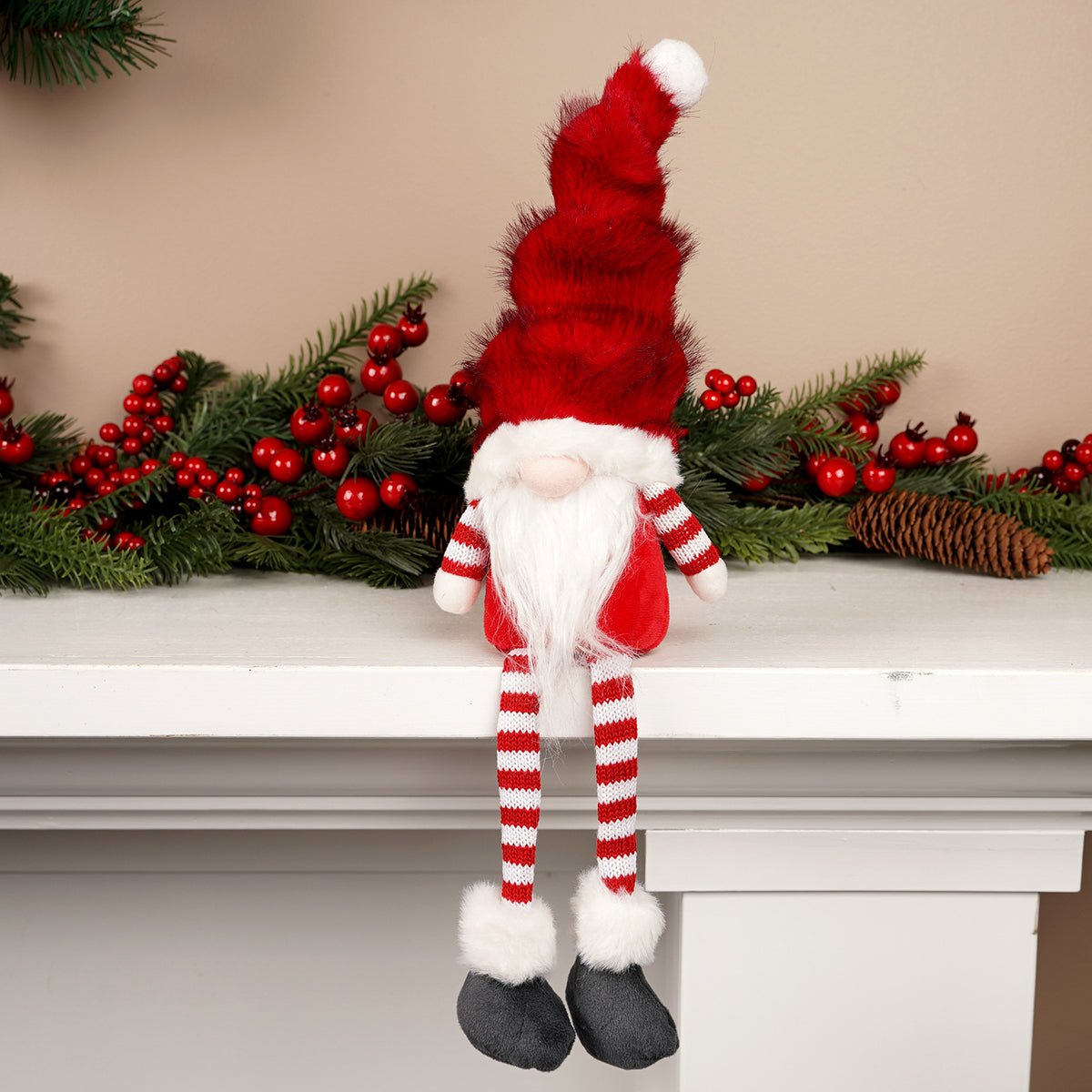 Red Hat Shelf Sitting Christmas Gnome - Christmas Place