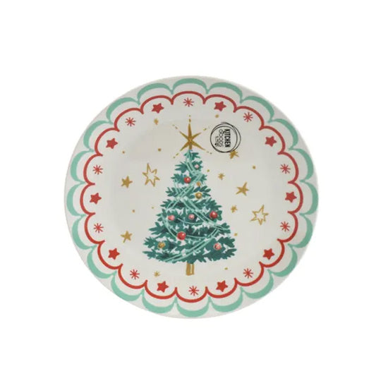 Christmas Tree Porcelain Breakfast Plate - Christmas Place