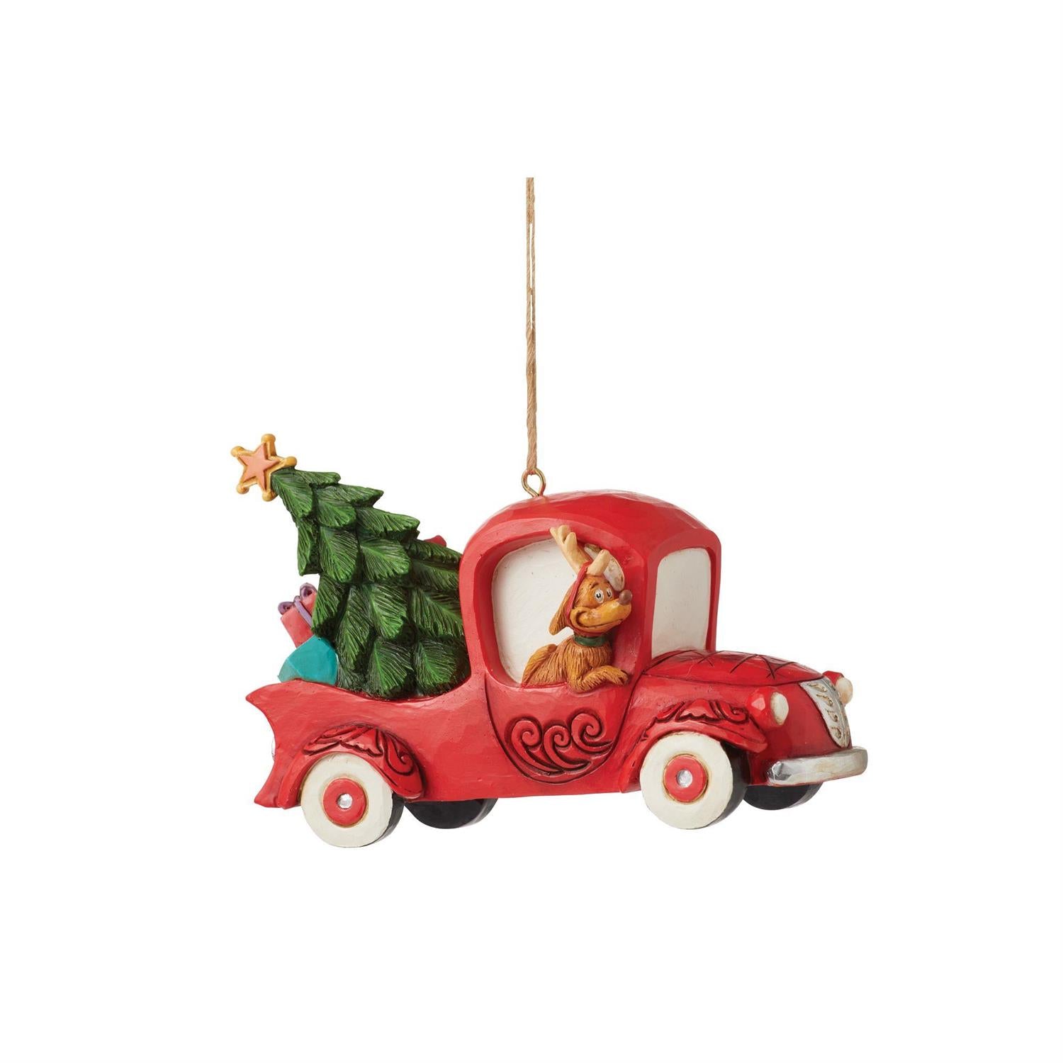 Grinch In Red Truck Ornament - Christmas Place