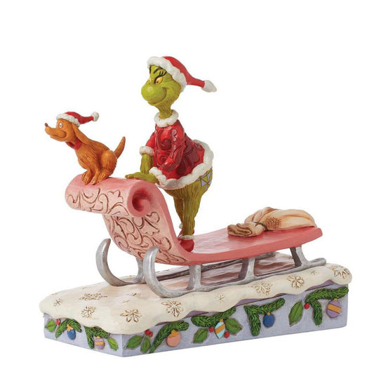 Grinch And Max On Sled