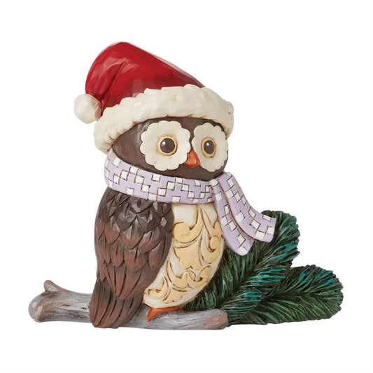 Mini Owl With Santa Hat