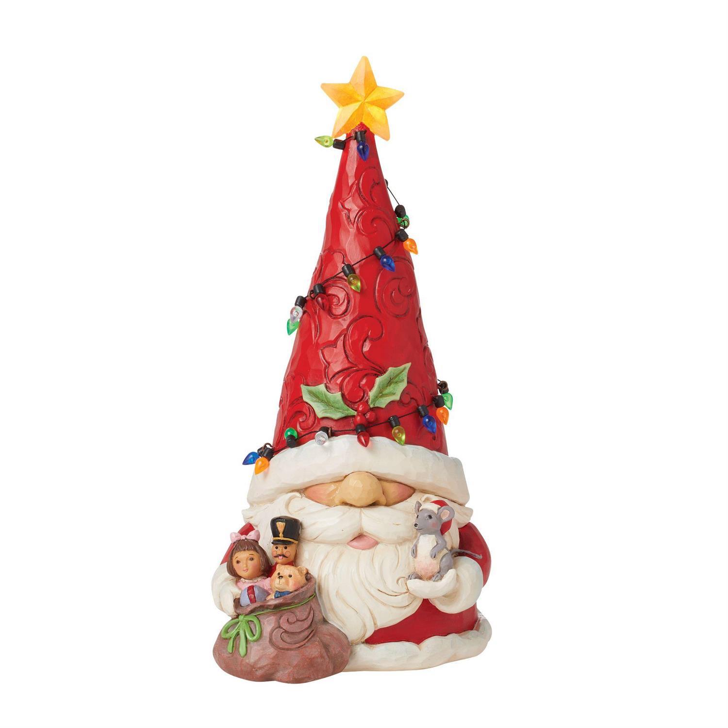 LED Gnome Santa Wrapped In Lights by Jim Shore – Christmas Place