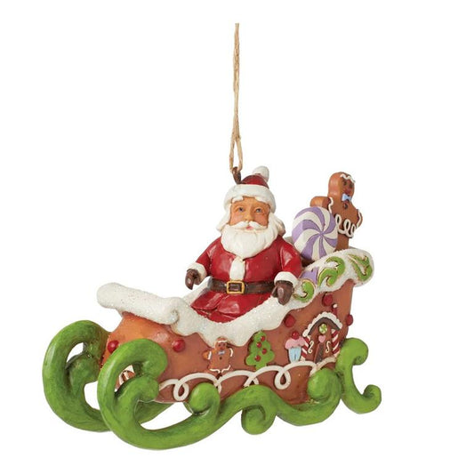 Gingerbread Christmas Sleigh Ornament