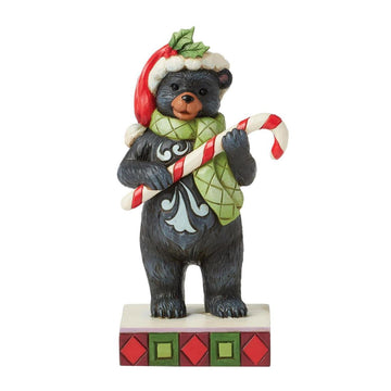 Lodge Black Bear With Candy Cane