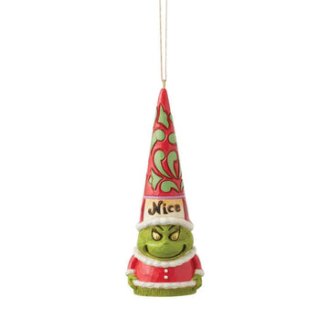 Grinch Naughty Nice Gnome Ornament