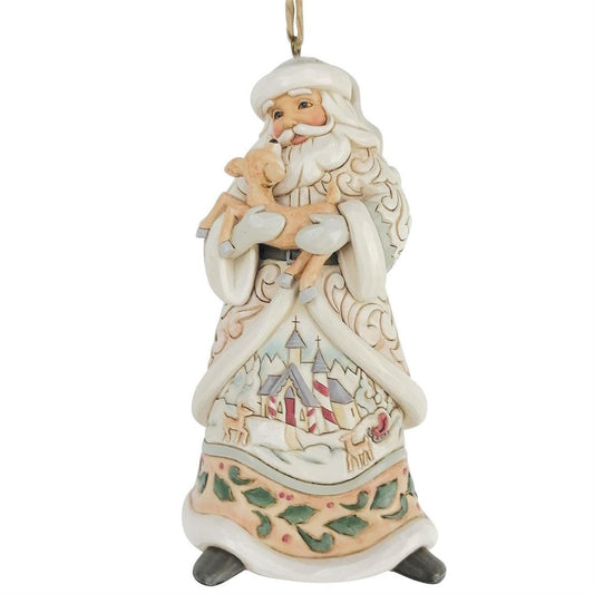 Woodland Santa Holding Fawn Ornament