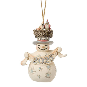 Woodland Dated 2025 Snowman Ornament