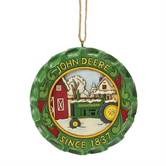 John Deere Tractor Tire With Scene Ornament