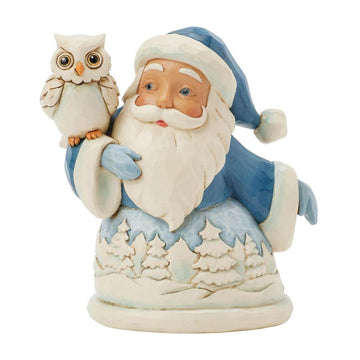 Blue Santa With Owl Mini