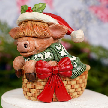 2025 Highland Cow In Basket Mini