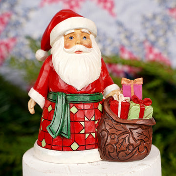 2025 Santa With Toy Bag Pint Figurine