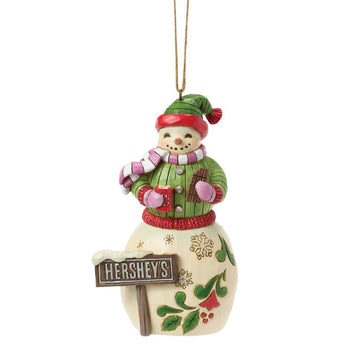 Snowman With Hershey Sign Ornament