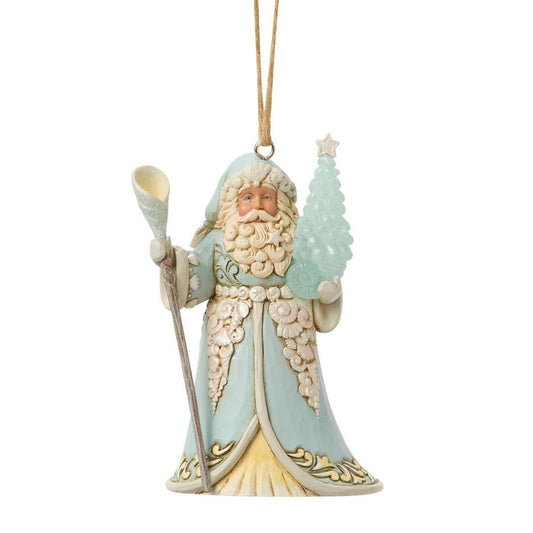 Santa With Sea Glass Tree Ornament - Christmas Place
