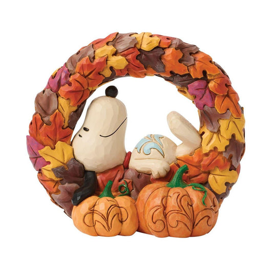 Snoopy On Fall wreath - Christmas Place