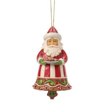 Gingerbread Santa Bell Ornament - Christmas Place