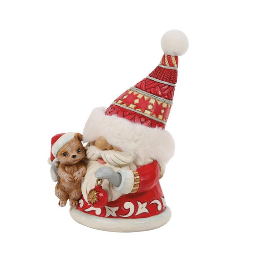 Gnome Hugging Cute Puppy - Christmas Place