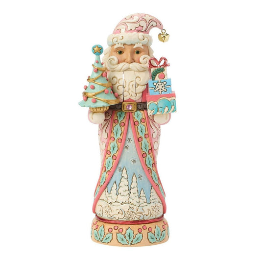 Pastel Nutcracker Santa With Tree - Christmas Place
