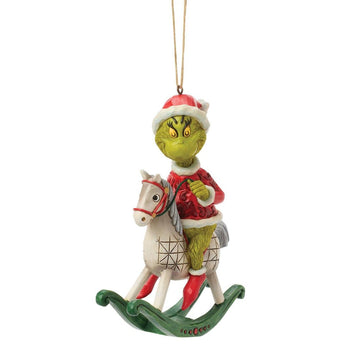 Grinch On Rocking Horse Ornament - Christmas Place