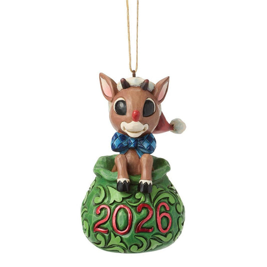 Dated 2026 Rudolph In Bag Ornament - Christmas Place