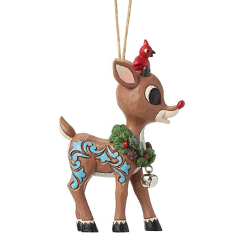 Rudolph With Wreath Ornament - Christmas Place