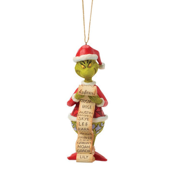 Grinch With List Ornament - Christmas Place