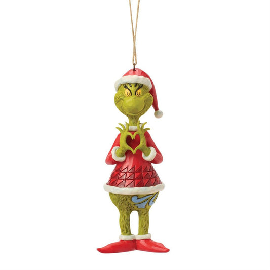 Grinch With Heart Hands Ornament - Christmas Place