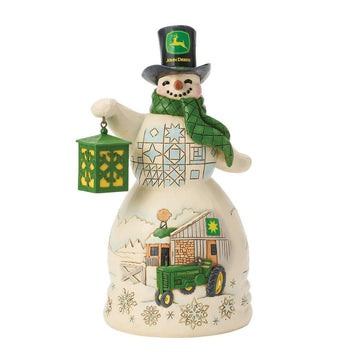 Snowman Wearing John Deere Top Hat - Christmas Place