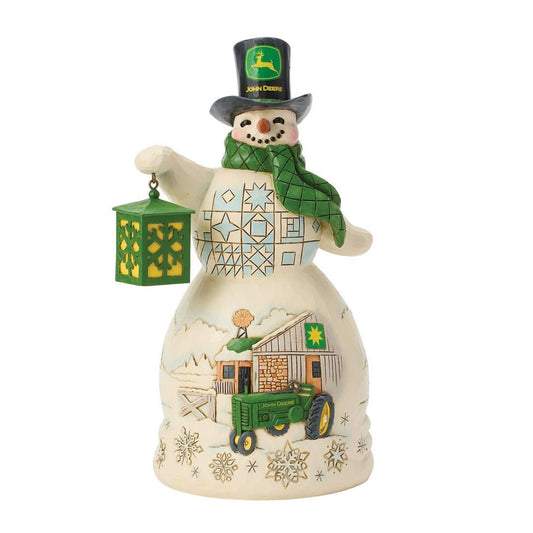 Snowman Wearing John Deere Top Hat - Christmas Place