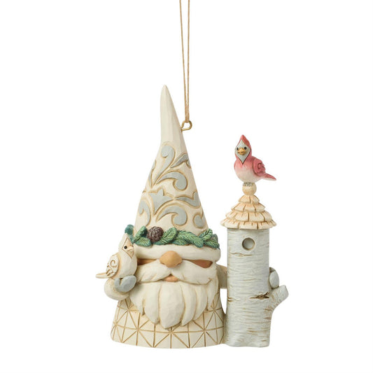 Woodland Gnome With Birdhouse Ornament