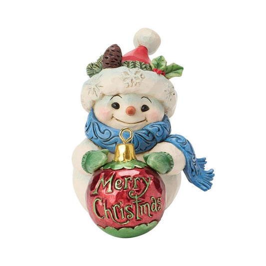Snowman With Ball Ornament Mini - Christmas Place