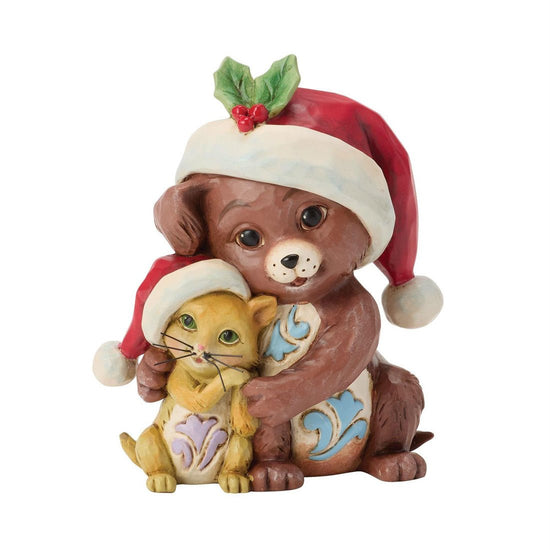 Hugging Dog And Cat Mini - Christmas Place