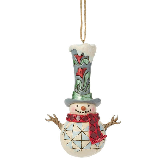 Snowman With Tall Top Hat Ornament - Christmas Place