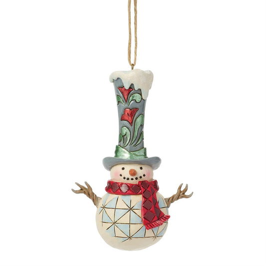 Snowman With Tall Top Hat Ornament