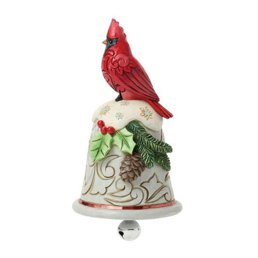Pint Sized Cardinal Perched On Bell - Christmas Place