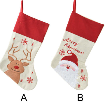 15in Red Santa Reindeer Stocking