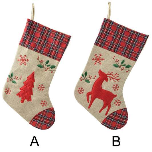 15in Red Plaid Stocking