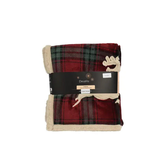 Red Green Reindeer Throw - Christmas Place