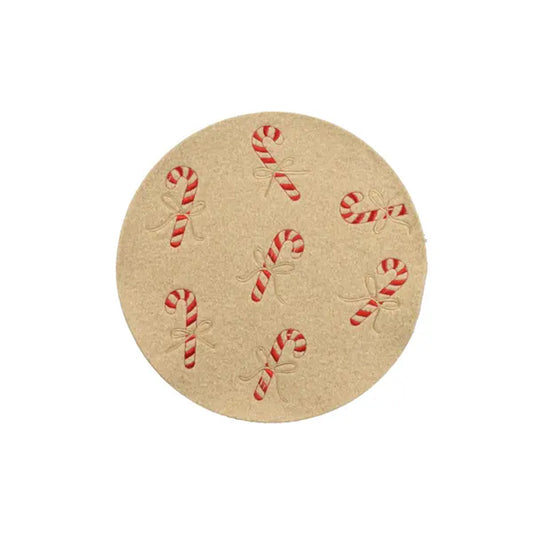 Beige Candy Cane Round Placemat