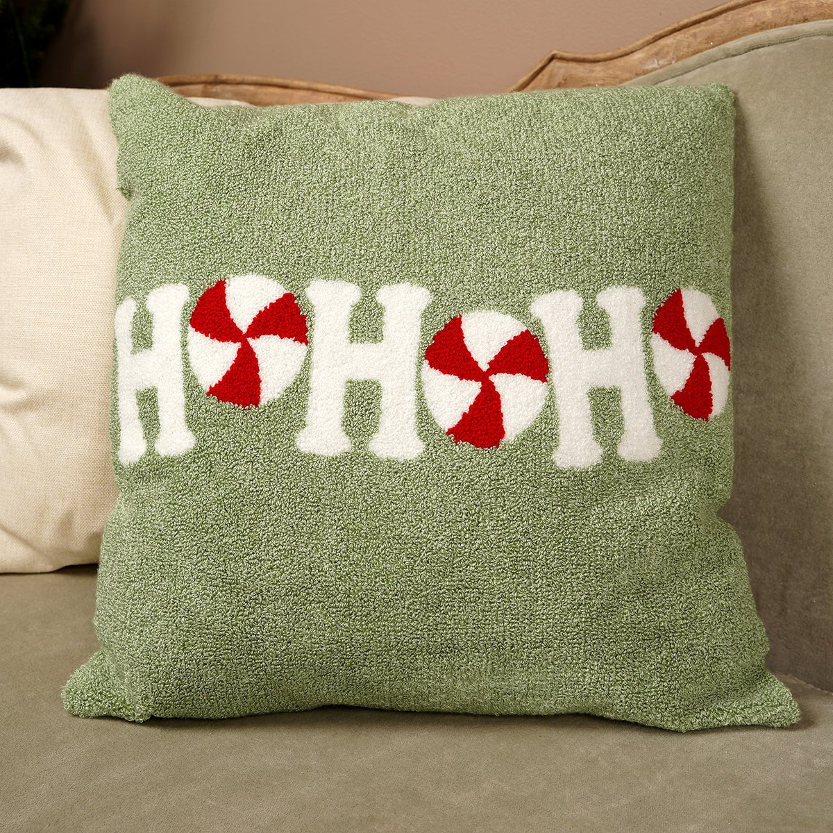 16X16 Red Green Ho Ho Ho Pillow - Christmas Place