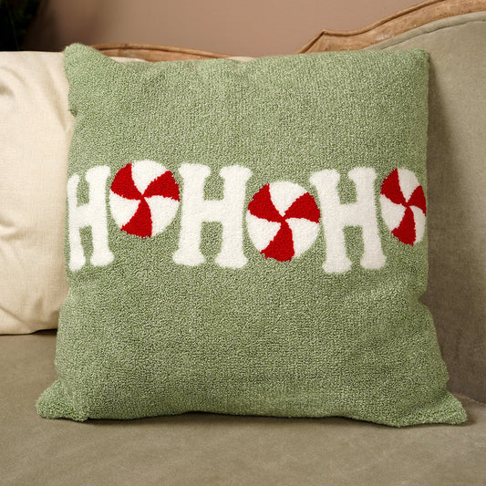16X16 Red Green Ho Ho Ho Pillow - Christmas Place