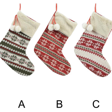 15in Holly Christmas Stocking